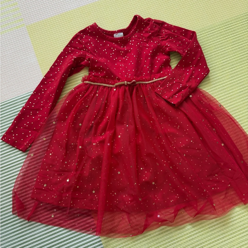 Hanna Andersson Red and Gold Holiday Dress